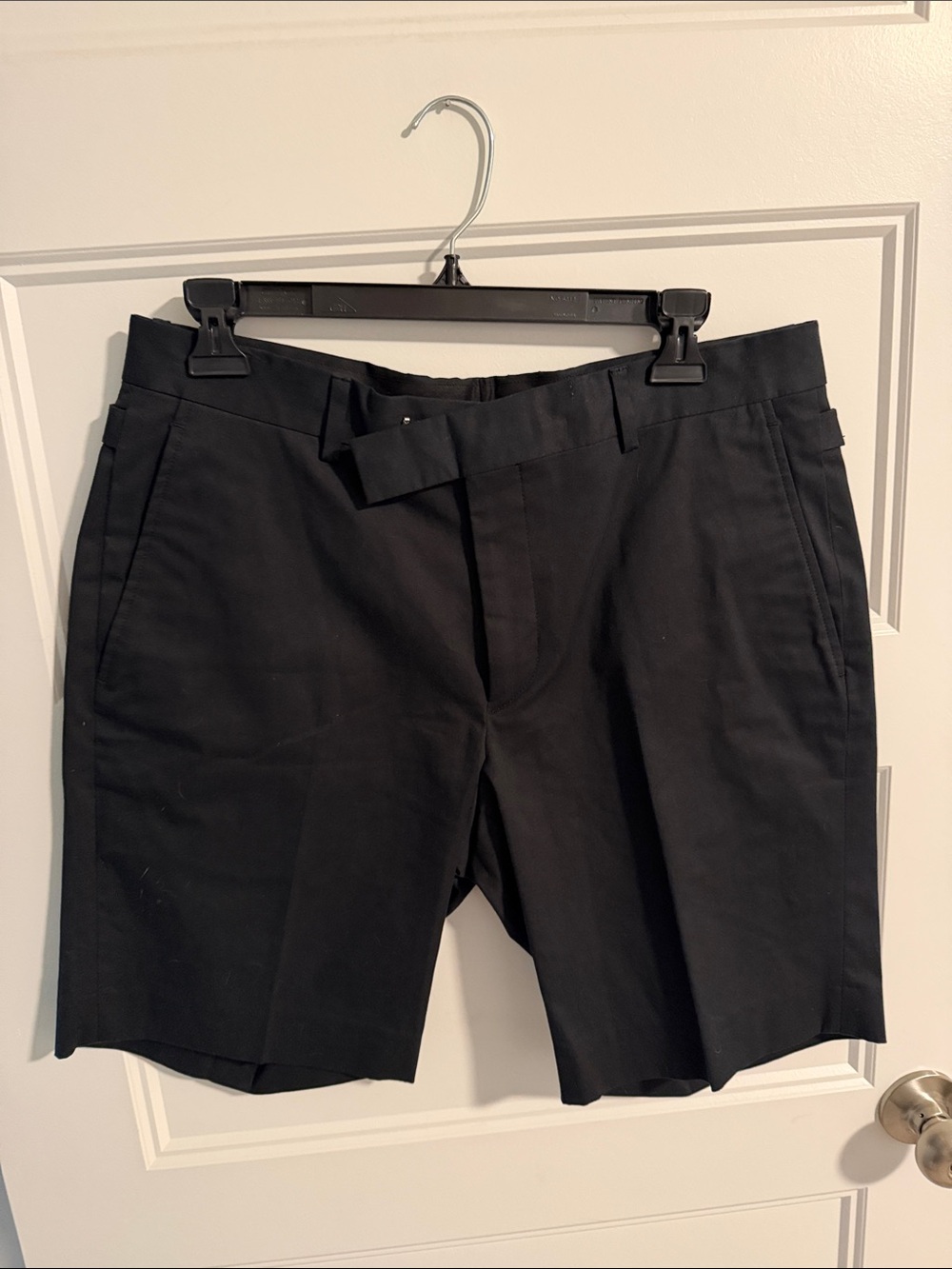 Ralph Lauren Purple Label Black Flat-Front Dress Shorts